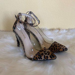 Liliana Pointed Toe Leopard Print  Heels | Women's Size 6.5
